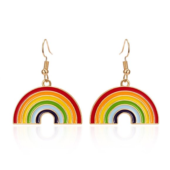 New Classic Charm  Dangle Cute Rainbow Earrings - Picture 7 of 14